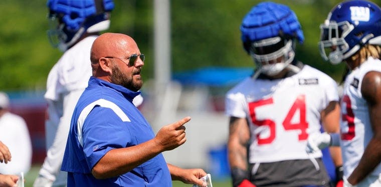Giants head coach Brian Daboll seen on the first day of training camp