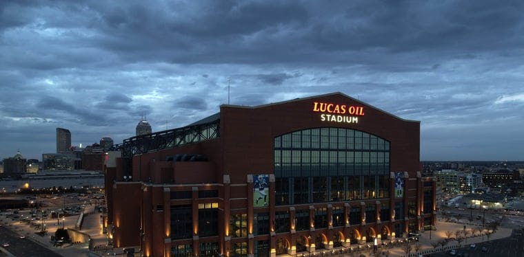 A view of Lucas Oil Stadium, Home the Indianapolis Colts ahead of the NFL Scouting Combine.